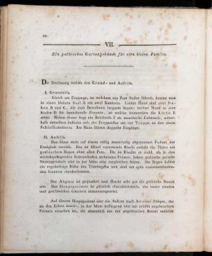 VII. Ein gothisches Gartengebäude für eine kleine Familie.