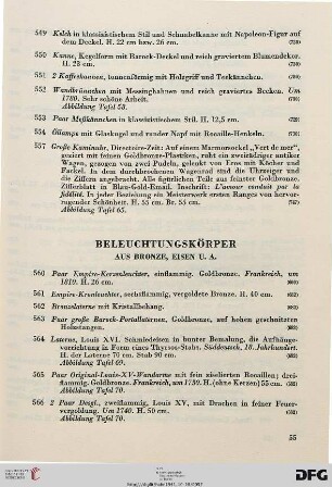 Beleuchtungskörper (Nr. 560-577)
