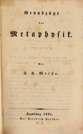 Grundzüge der Metaphysik