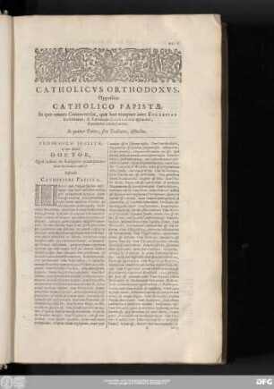 Prooemium Iesuitate, in quo quaerit Doctor, Quid iudicas de Religione quam praetendunt Reformati nostri?
