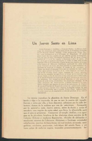 Un Jueves Santo en Lima