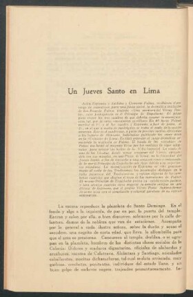 Un Jueves Santo en Lima