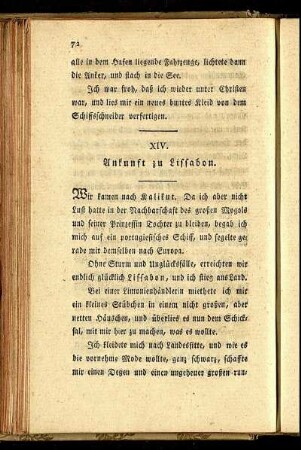 XIV. Ankunft zu Lissabon.