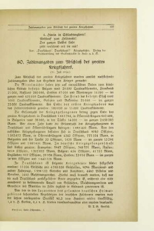80. Zahlenangaben zum Abschluß des zweiten Kriegsjahres