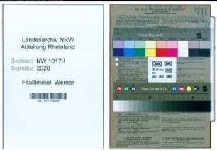 Entnazifizierung Werner Faullimmel , geb. 01.06.1907 (Angestellter)