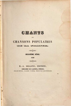 Chants et chansons populaires de la France, 2