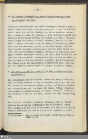 IV. Zu einigen gesetzmäßigen Wechselbeziehungen zwischen Gesellschaft und Wald