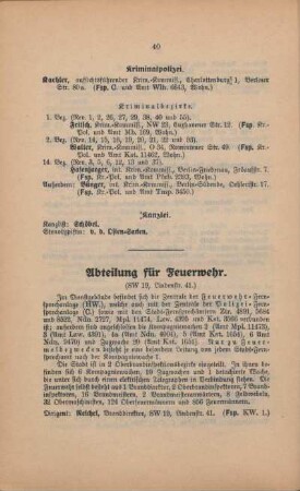 Abteilung für Feuerwehr