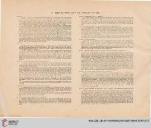 H: Descriptive liste of color plates