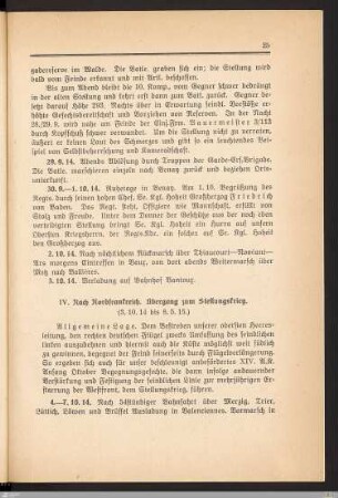 IV. Nach Nordfrankreich. Übergang zum Stellungskrieg