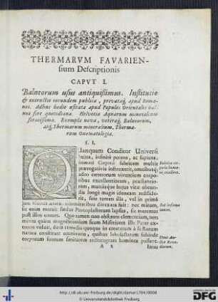Thermarum Favarien - sium Descriptionis.