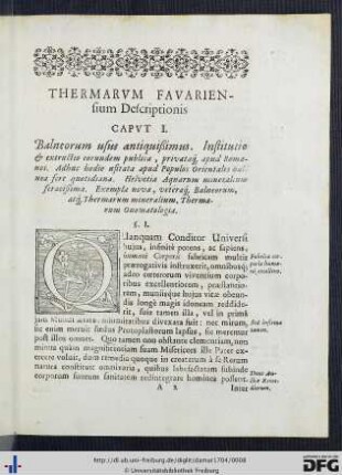Thermarum Favarien - sium Descriptionis.