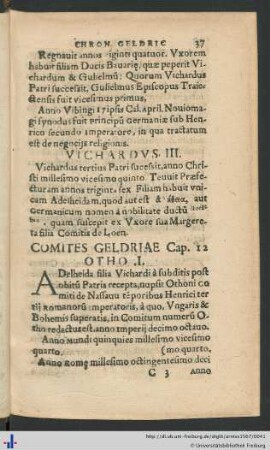 Comites Geldriae Cap. XII