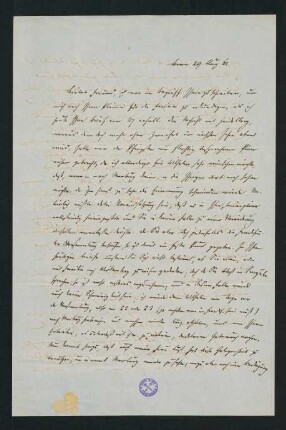Brief vom 29. August 1861