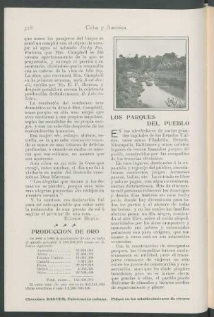 Producción de oro.