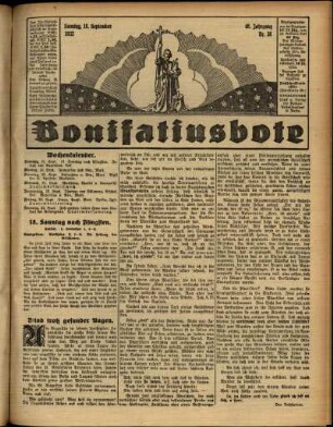 Erste Ausgabe vom Sonntag, den 18. September 1932.