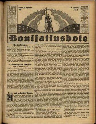 Erste Ausgabe vom Sonntag, den 18. September 1932.