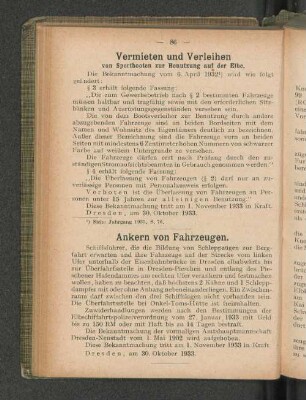 Ankern von Fahrzeugen.