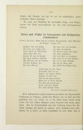 Krieg und Fehde im vierzehnten und fünfzehnten Jahrhundert