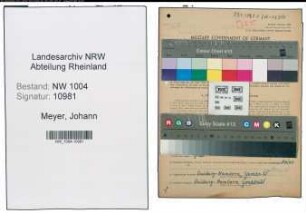 Entnazifizierung Johann Meyer , geb. 02.06.1908 (Lokheizer)