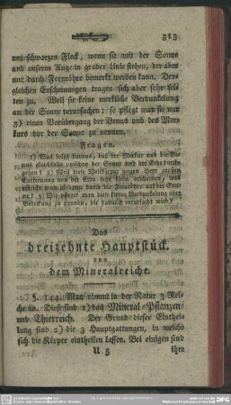 Das dreizehnte Hauptstück. von dem Mineralreiche