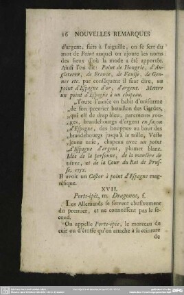 XVII. Porte-épée, m. Dragonne, f.