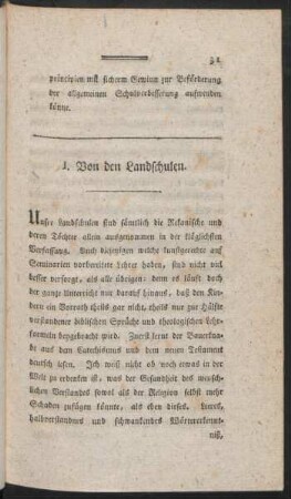 I. Von den Landschulen