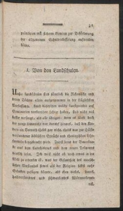 I. Von den Landschulen