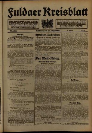 Ausgabe vom Mittwoch, den 30. Dezember 1914.