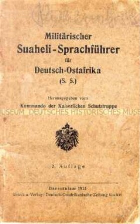Militärischer Suaheli-Sparchführer für Deutsch-Ostafrika