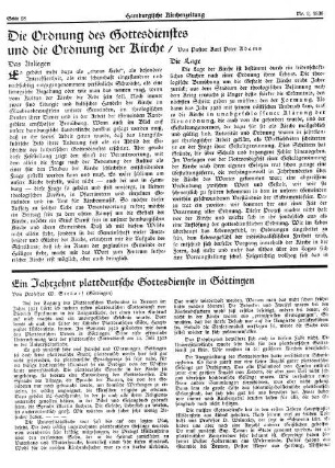 Ein Jahrzehnt plattdeutsche Gottesdienste in Göttingen