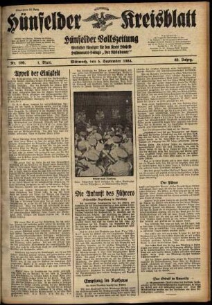 Erste Ausgabe vom Mittwoch, den 05. September 1934.