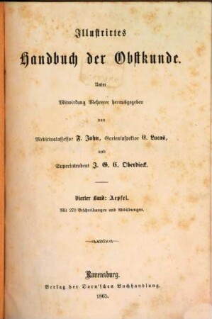 Illustrirtes Handbuch der Obstkunde. 4, Aepfel
