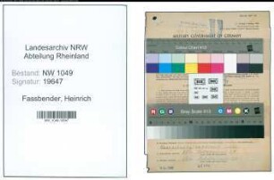 Entnazifizierung Heinrich Fassbender , geb. 08.05.1901 (Lokfuehrer)