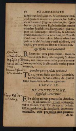 Caput IX. De Contritione. Quid est Contritio?