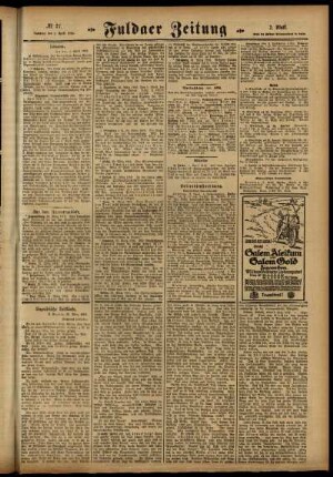 Zweite Ausgabe vom Samstag, den 01. April 1916.