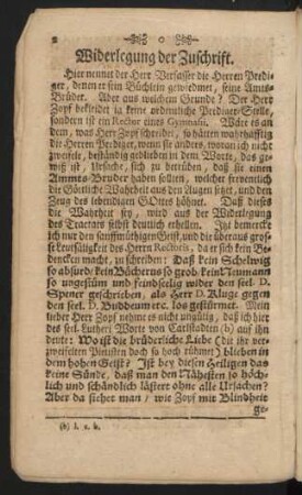 Widerlegung der Zuschrift