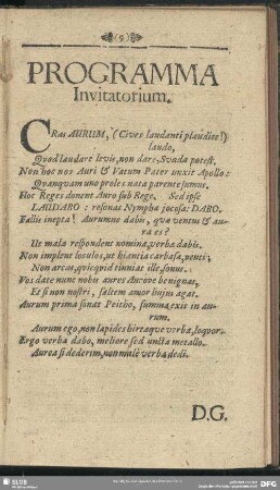 Programma Invitatorium
