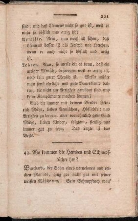 43. Wo kommen die Hemden und Schnupftücher her?