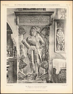 Pfarrkirche, Kraftshof: Ansicht Grabmal des Christoph Kress von Kressenstein (aus: Blätter für Architektur und Kunsthandwerk, 20. Jg., 1907, Tafel 109)