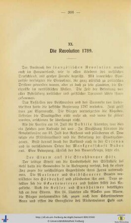 XX. Die Revolution 1789.