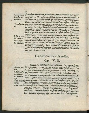 Praelium cum Indis Carendies. Cap. VIII.