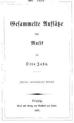 Gesammelte Aufsätze über Musik