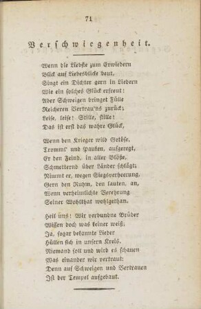 Verschwiegenheit.
