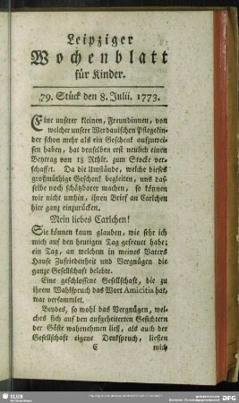 79. Stück den 8. Julii 1773