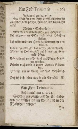 Am Fest Trinitatis. - Am 5. Sonntage nach Trinitatis.