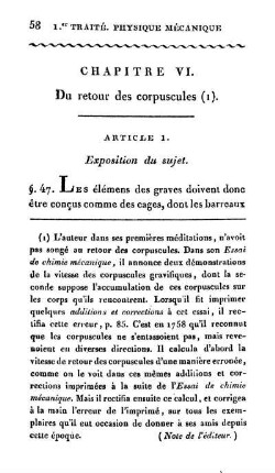 Chapitre VI. Du retour des corpuscules (1).
