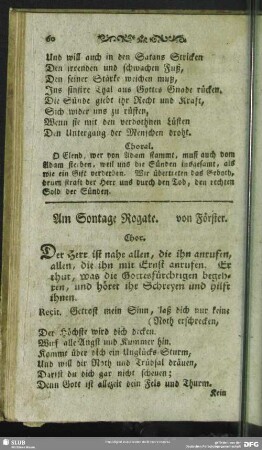 Am Sontage Rogate