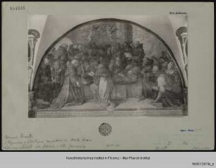 Freskenzyklus mit Darstellungen zu den Ursprüngen des Servitenordens : Tod Ugucciones und Sostegnos auf dem Monte Senario (1282)