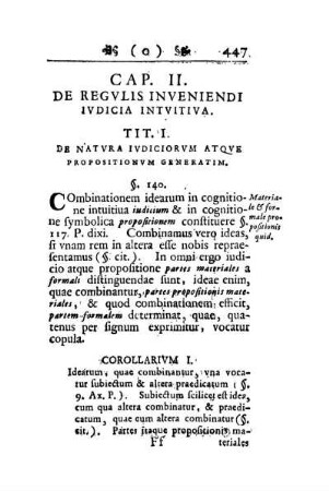 Cap. II. De Regvlis Inveniendi Ivdicia Intvitiva.